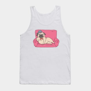 Pug Setting on the couch Tank Top